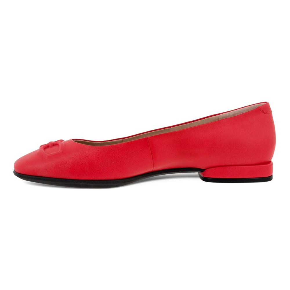 ECCO Womens Ballerinas Red - Anal Squareds - SPZ-548610